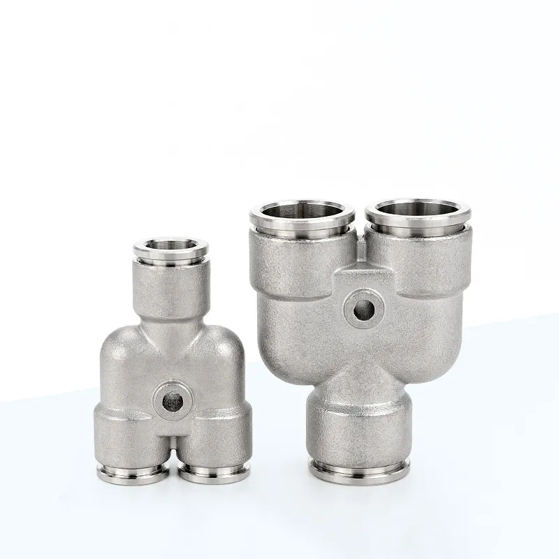 PY Stainless Steel Y-type 3-Way Equal Diameter Push In Fitting